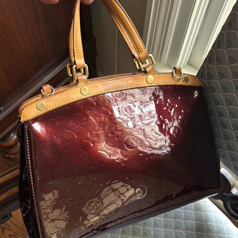 Louis Vuitton Elegant Burgundy Vintage Patent Leather Handbag Purse handbag tote - Picture 2 of 10